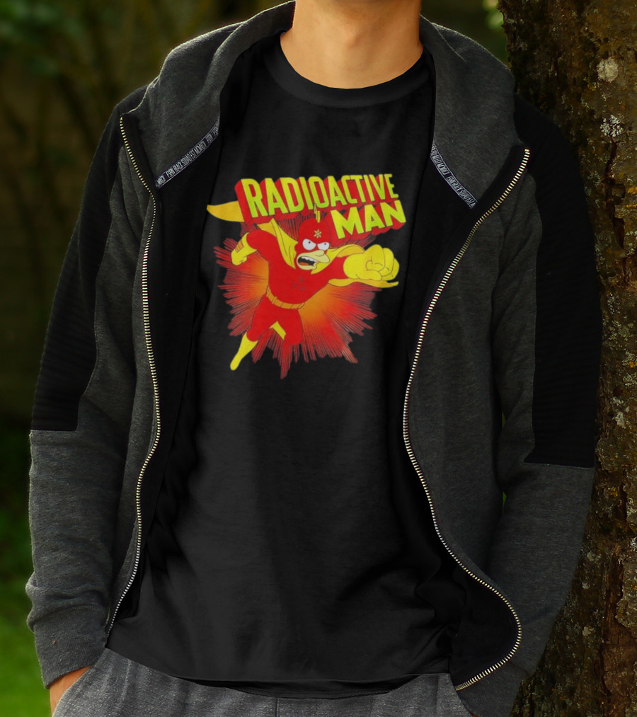 The Simpsons Radioactive Man Superhero Burst Action T-Shirt