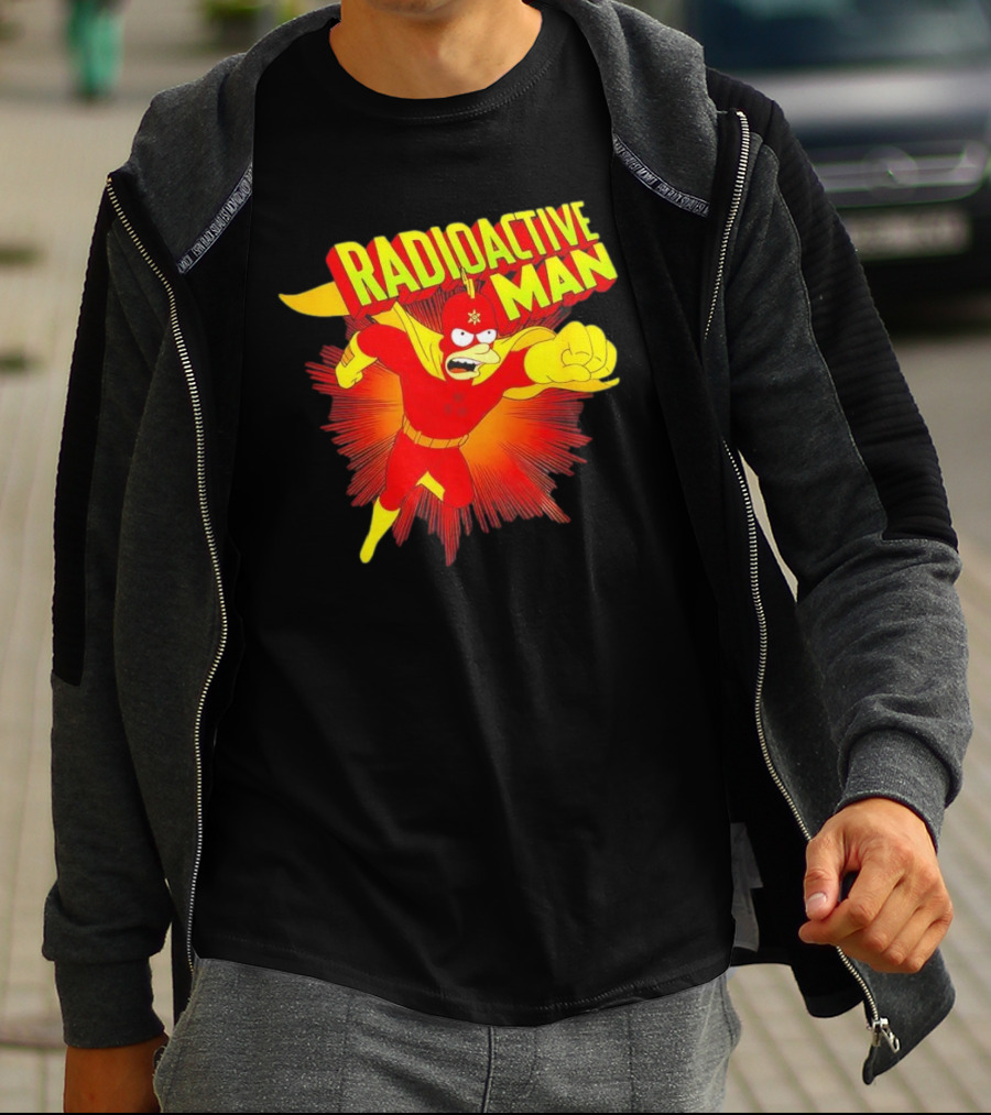 The Simpsons Radioactive Man Superhero Burst Action T-Shirt