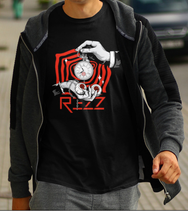 Rezz Hypnotic Timepiece Artwork With Pocket Watch And Optical Illusion T-Shirt