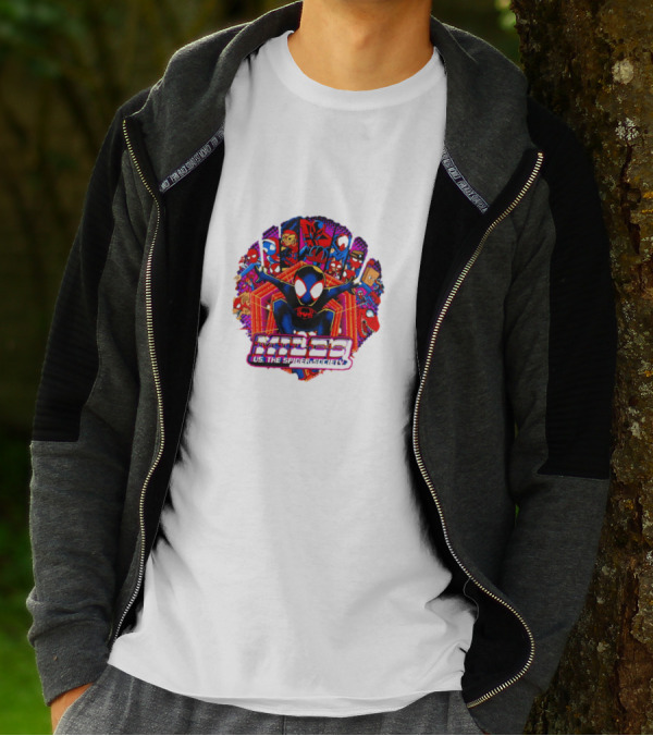 Miles Spider-Society Ensemble With Diverse Spider Characters T-Shirt