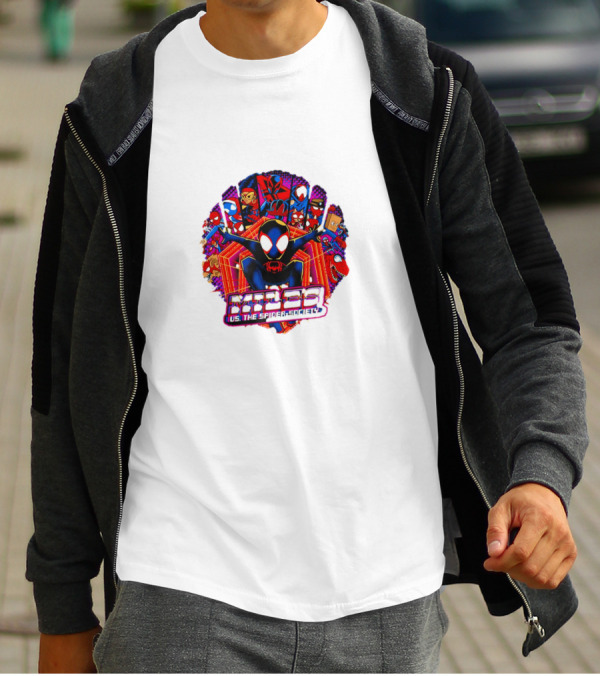 Miles Spider-Society Ensemble With Diverse Spider Characters T-Shirt