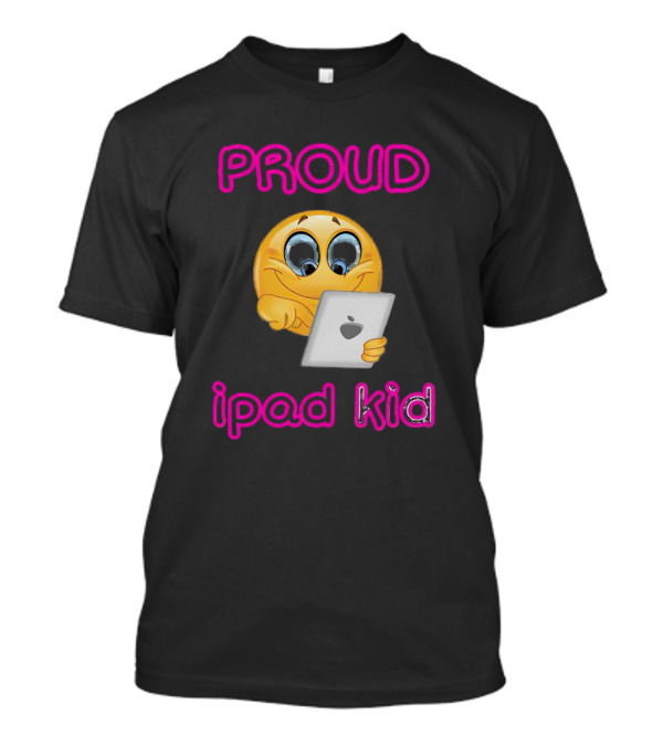 Proud Smile Emoji With IPad Kid T-Shirt