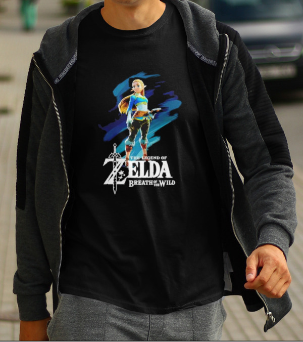 The Legend Of Zelda: Breath Of The Wild Princess Character With Master Sword T-Shirt