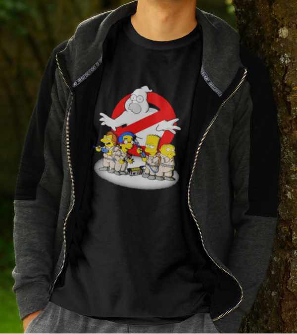 The Simpsons Bart And Friends Ghostbusters Crossover Homer No-Ghost T-Shirt