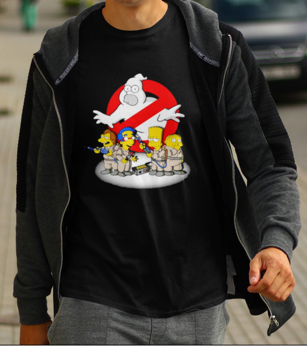 The Simpsons Bart And Friends Ghostbusters Crossover Homer No-Ghost T-Shirt
