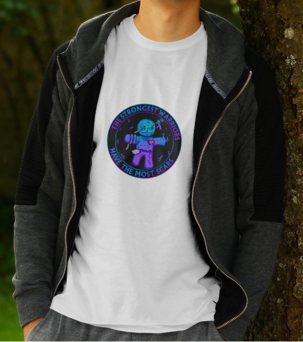 The Strongest Warriors Have The Most Scars Glowing Voodoo Doll T-Shirt