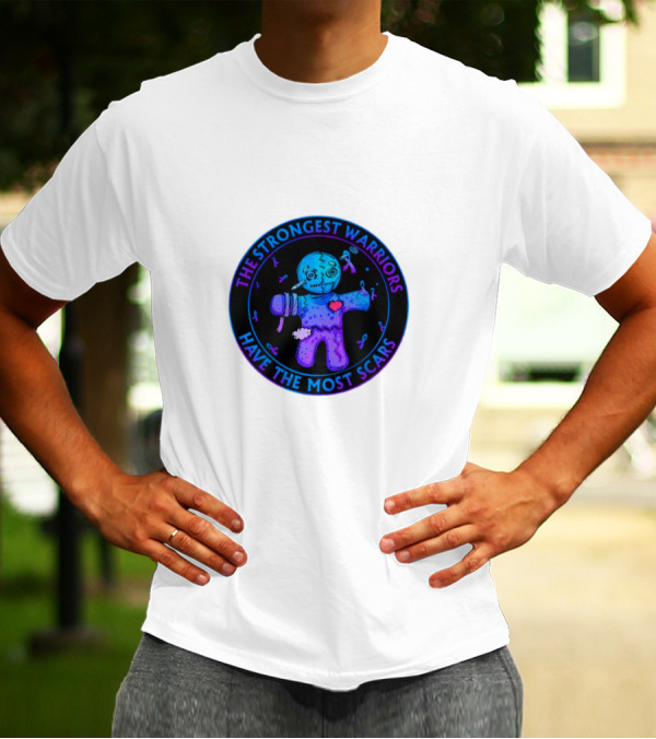 The Strongest Warriors Have The Most Scars Glowing Voodoo Doll T-Shirt