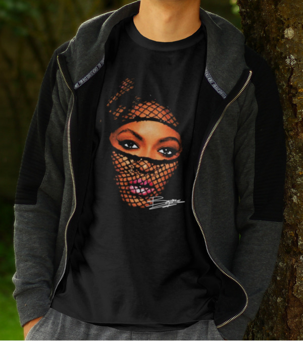 Beyonce Big Face Signature Vintage Mesh Look T-Shirt