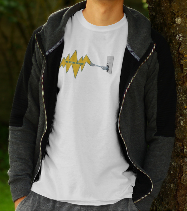 I'm Dying Inside Electric Outlet Fork Zigzag T-Shirt