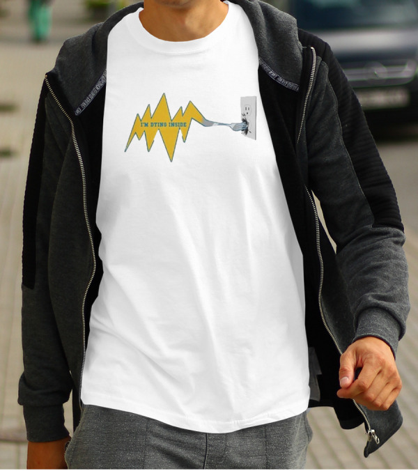 I'm Dying Inside Electric Outlet Fork Zigzag T-Shirt
