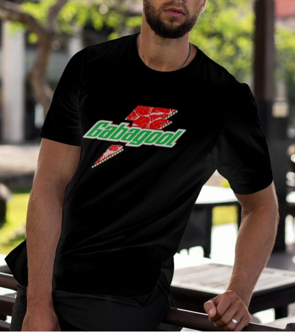Gabagoolade Lightning Bolt Logo Meat Pattern Heavyweight T-Shirt
