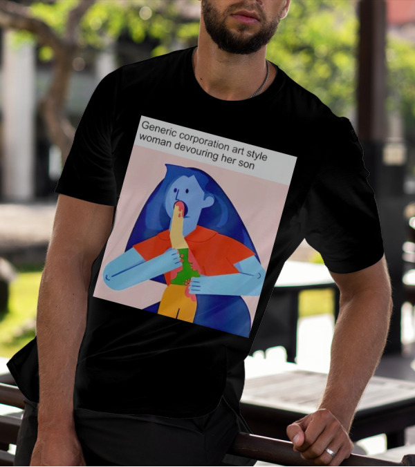 Generic Corporation Art Style Woman Devouring Her Son T-Shirt