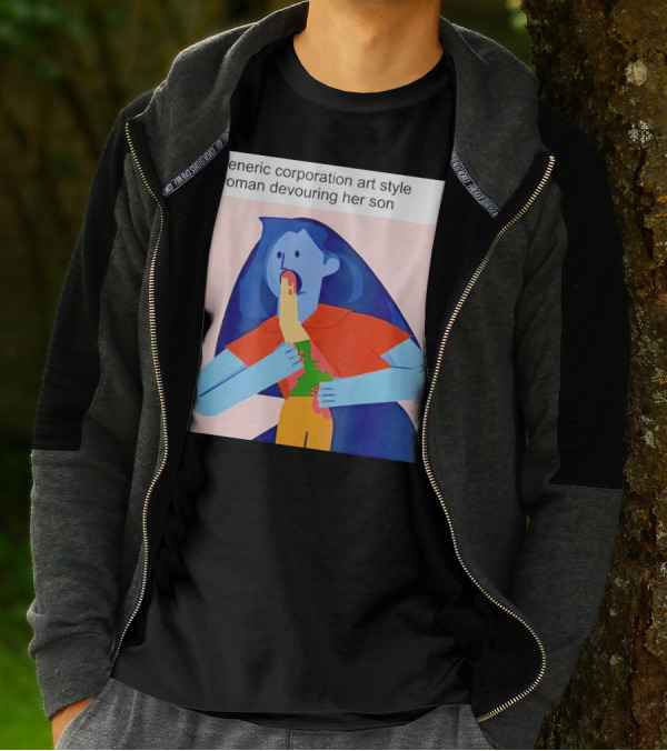 Generic Corporation Art Style Woman Devouring Her Son T-Shirt