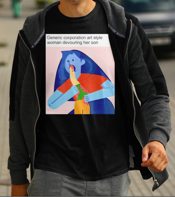 Generic Corporation Art Style Woman Devouring Her Son T-Shirt