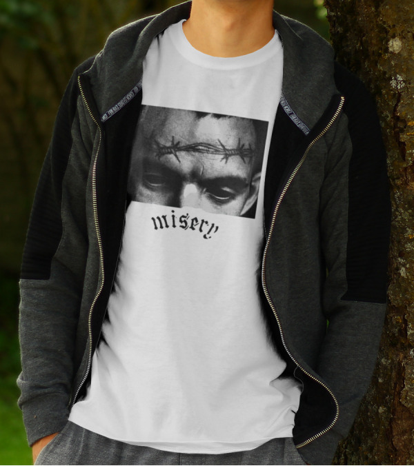 Misery Barbed Wire Forehead Face T-Shirt