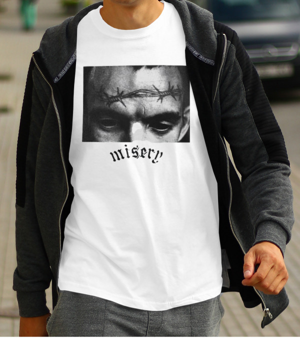 Misery Barbed Wire Forehead Face T-Shirt