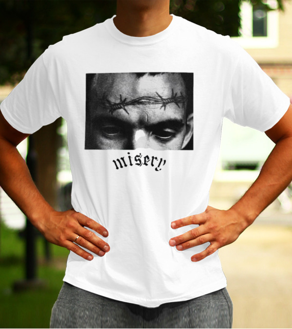 Misery Barbed Wire Forehead Face T-Shirt