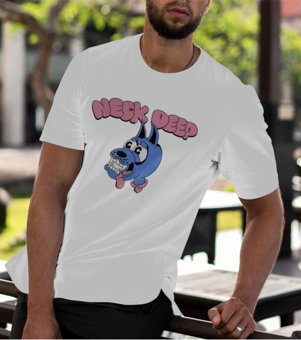 Neck Deep Cartoon Doggo With Drooling Tongue T-Shirt