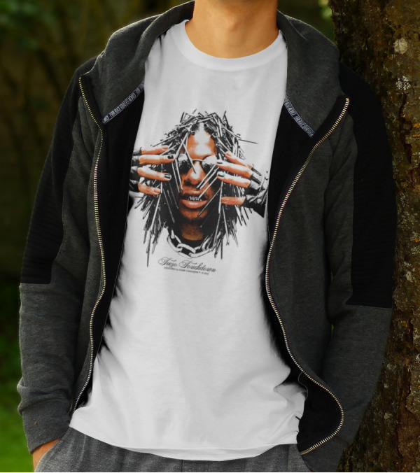 Teezo Touchdown Big Face Vintage Dark Sunglasses And Dreadlocks T-Shirt
