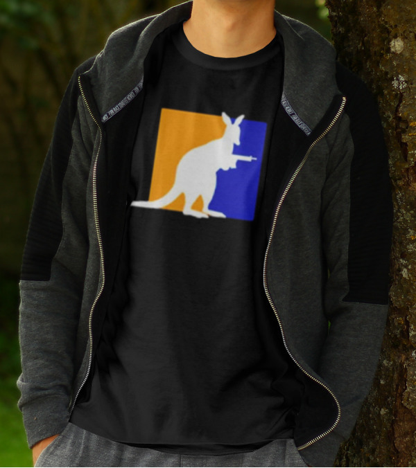 Thunder Down Under Kangaroo With Gun Australia T-Shirt