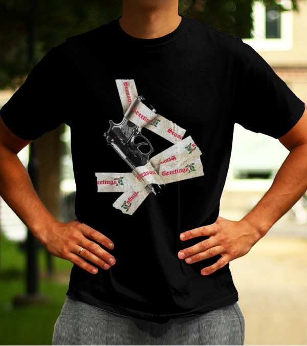 Yippie Ki Yay Seasons Greetings Gun Holiday Humorous Reference T-Shirt