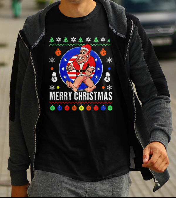 Merry Christmas Bigfoot Santa Claus Festive Holiday T-Shirt