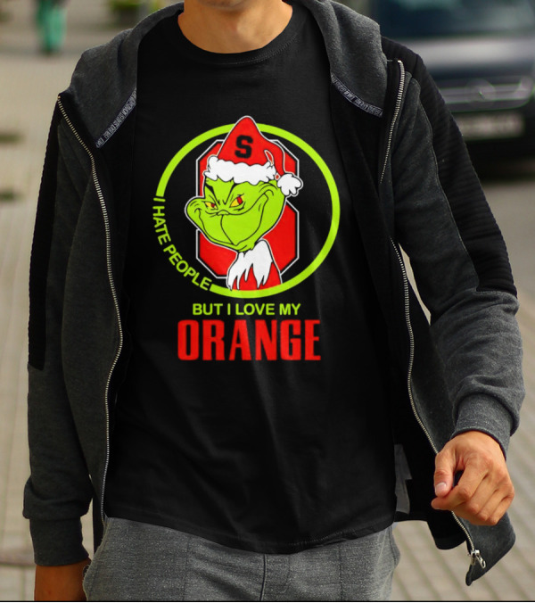 Grinch I Hate People But I Love My Syracuse Orange Christmas T-Shirt