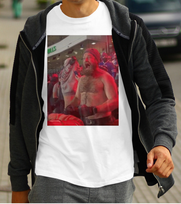 Buffalo Bills Shirtless Fan Game Day Excitement Ryan Fitzpatrick Scream T-Shirt