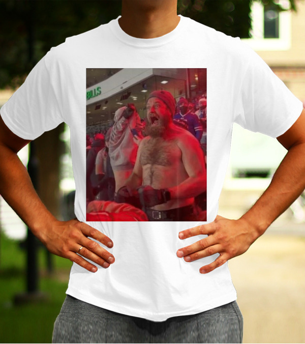 Buffalo Bills Shirtless Fan Game Day Excitement Ryan Fitzpatrick Scream T-Shirt