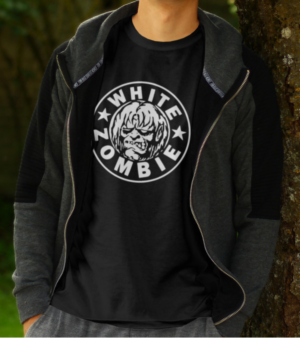 White Zombie Band Logo With Stars And Monster Face T-Shirt