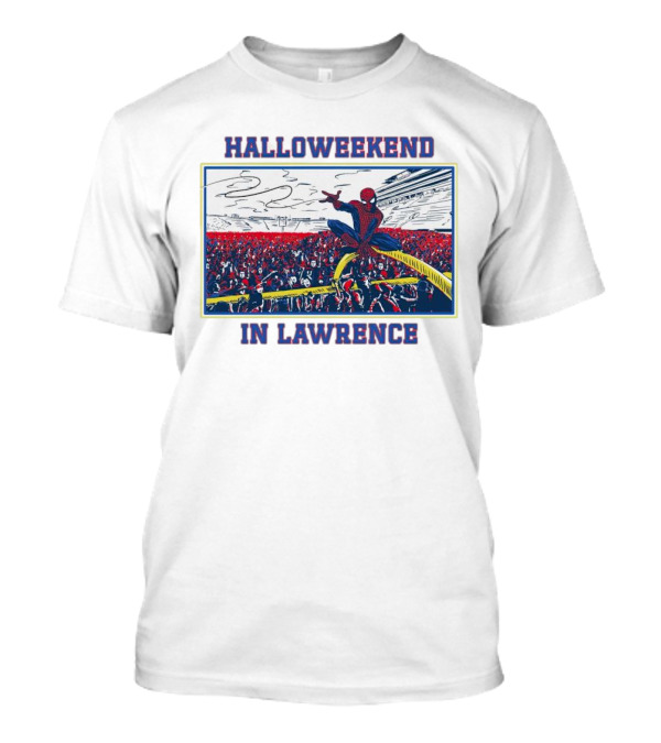 Halloweekend In Lawrence Spider Man Event Crowd Scene T-Shirt