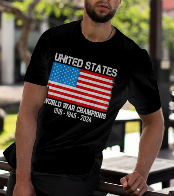 United States Flag World War Champions 1918 1945 T-Shirt