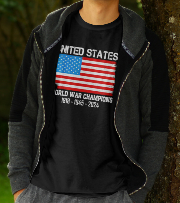 United States Flag World War Champions 1918 1945 T-Shirt