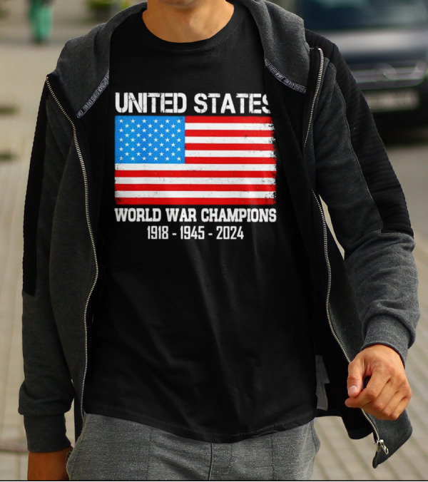 United States Flag World War Champions 1918 1945 T-Shirt