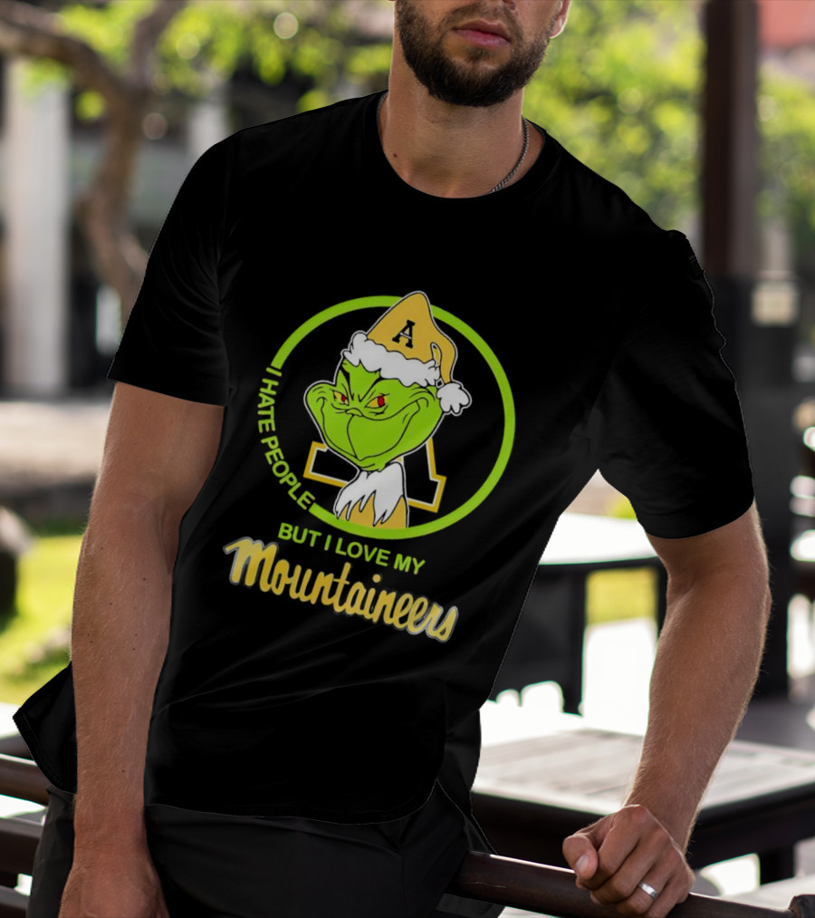 Grinch I Hate People But I Love My Appalachian State Mountaineers Christmas T-Shirt