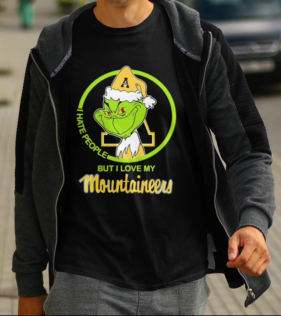 Grinch I Hate People But I Love My Appalachian State Mountaineers Christmas T-Shirt