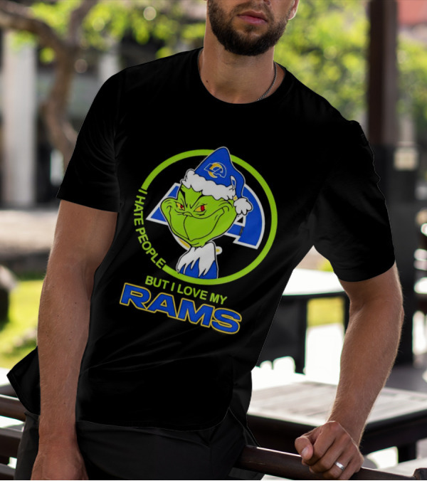 I Hate People But I Love My Los Angeles Rams Grinch T-Shirt