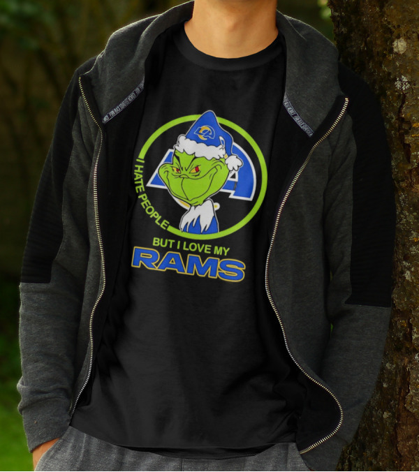 I Hate People But I Love My Los Angeles Rams Grinch T-Shirt