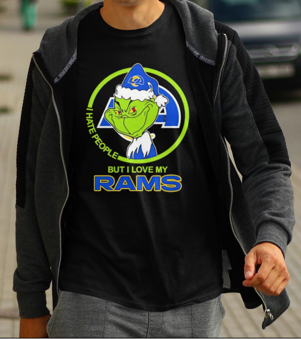 I Hate People But I Love My Los Angeles Rams Grinch T-Shirt