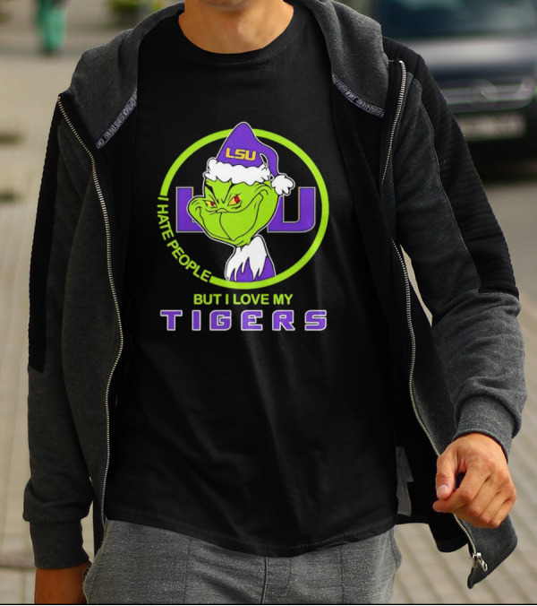 Grinch I Hate People But I Love My LSU Tigers T-Shirt
