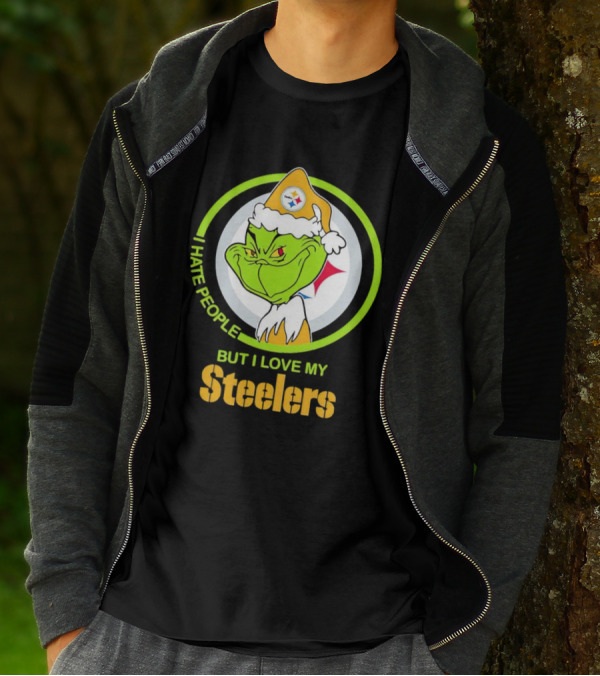 Grinch I Hate People But I Love My Steelers Pittsburgh T-Shirt