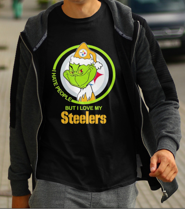 Grinch I Hate People But I Love My Steelers Pittsburgh T-Shirt