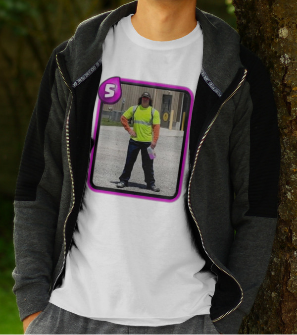 Sam Sulek Clash Royale Card Style Construction Worker T-Shirt