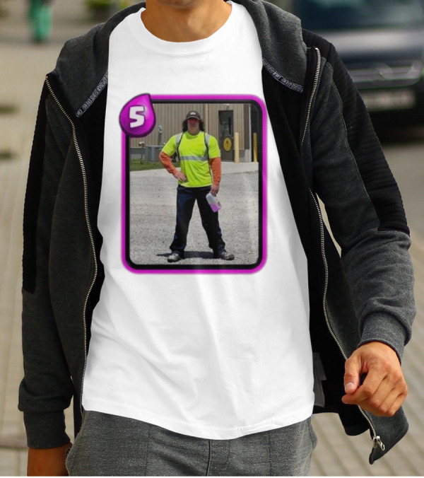 Sam Sulek Clash Royale Card Style Construction Worker T-Shirt