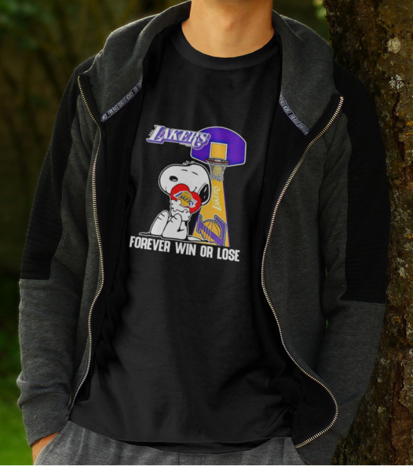 Snoopy Los Angeles Lakers Basketball Forever Win Or Lose T-Shirt