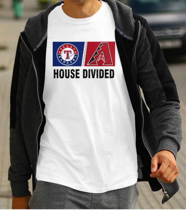 Texas Rangers Arizona Diamondbacks House Divided T-Shirt