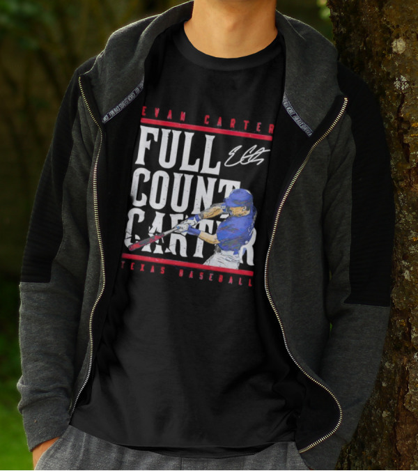 Evan Carter Full Count Carter Texas Baseball Signature T-Shirt
