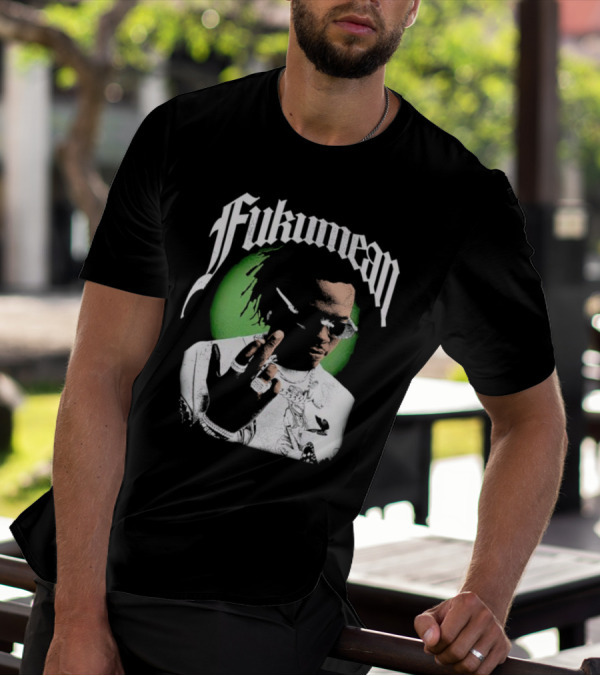 Fukumean 90s Vintage Hip Hop Style With Green Aura T-Shirt