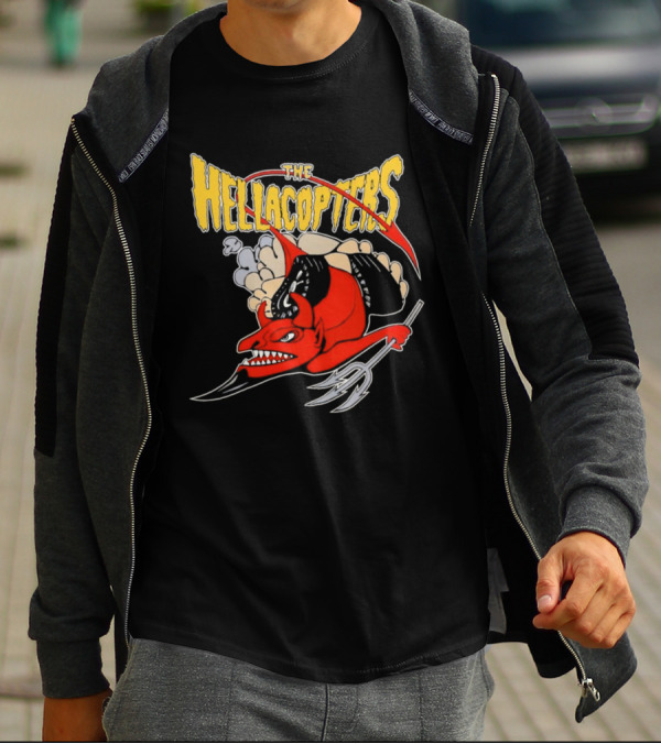 The Hellacopters Devil Stole The Beat Red Devil With Pitchfork And Wings T-Shirt