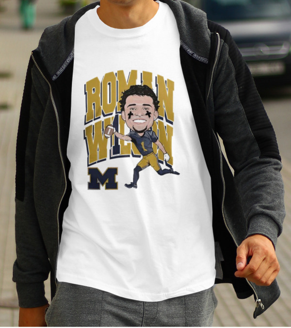 Roman Wilson University Of Michigan Football Caricature Roman Wilson M T-Shirt
